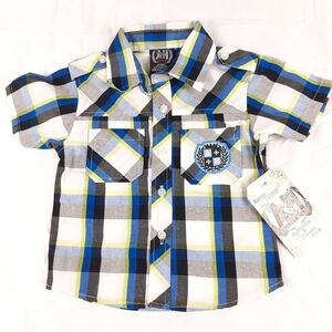 NWT American Hero Authentic & Classic Style Button Down Shirt Size 12 Months